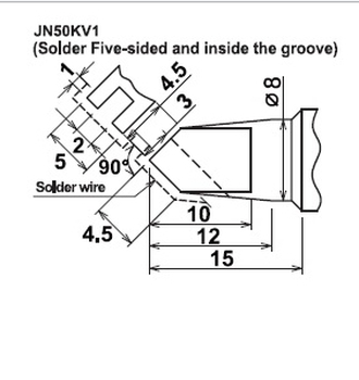 ปลายหัวแร้งซามูไร Cera cote solder tip samurai jn50ka1 solder five sided and inside the groove